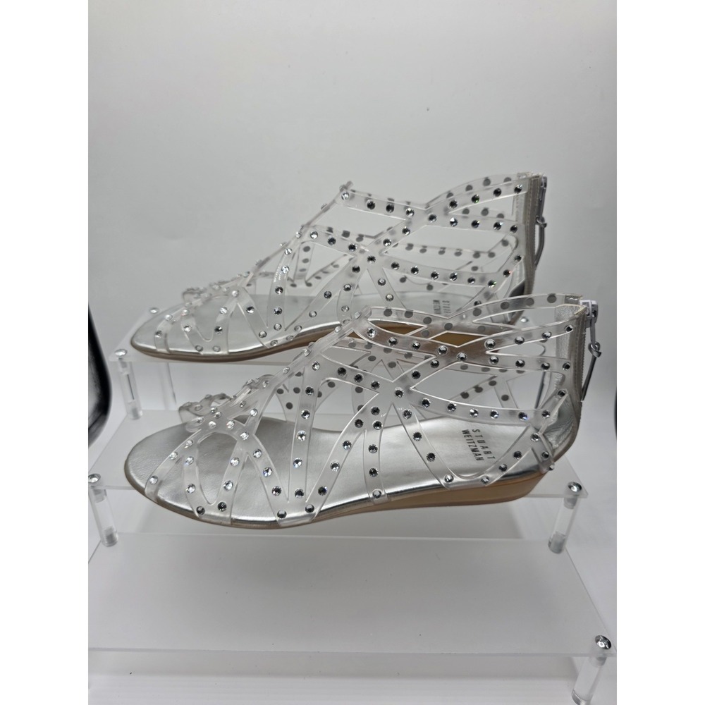 Stuart Weitzman Glogladius jelly sandals a clearPVC gladiator design Size 8.5-39